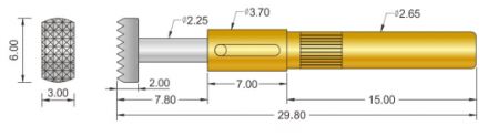 探针定向针  265*2980 针的头部直径是6.0 结束 探针 针的