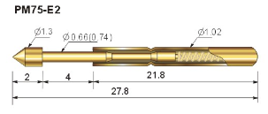 探针国产PAM75-T2 钻石头全镀金 针的外径是1.02mm 弹簧针