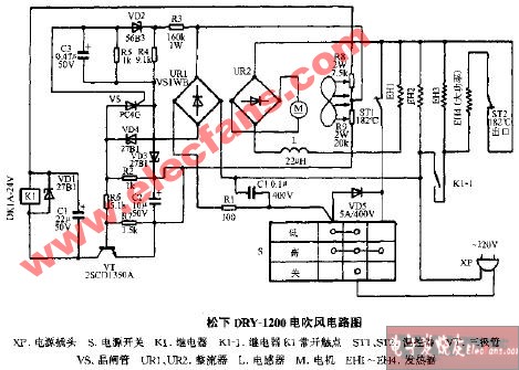 松下dry-1200电吹风电路图