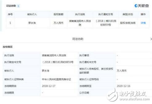 北京法院冻结锤子450万元存款,湖南法院冻结罗永浩股权
