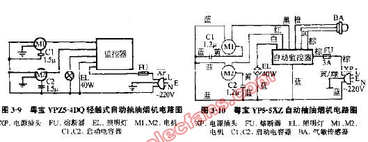 粤宝ypz5-4dq轻触式自动抽油烟机电路图