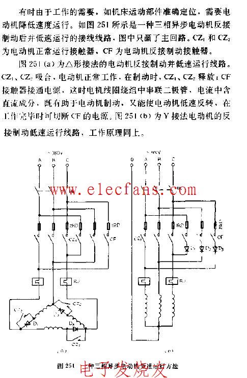 一种三相异步电动机低速运行方法电路图