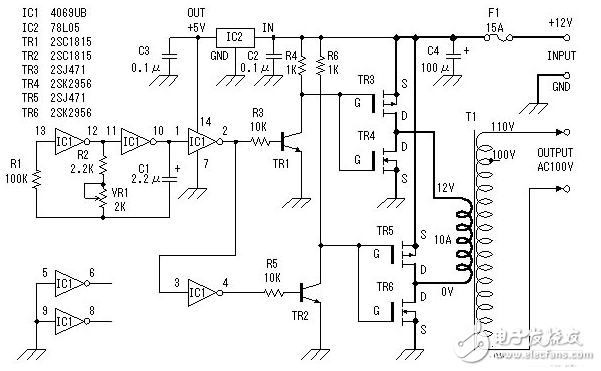 直流变交流简易电路图大全（场效应晶体管/逆变电源/MOS场效应管变换电路详解）