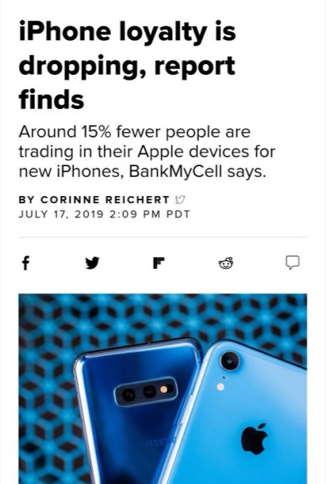 iPhone用户的忠诚度正在下降
