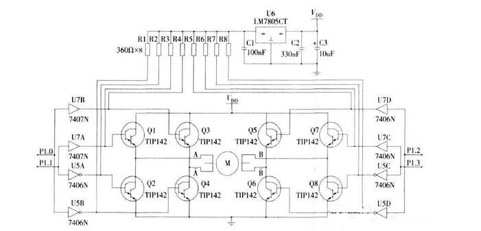 步进电机驱动电路图--双极性驱动电路图