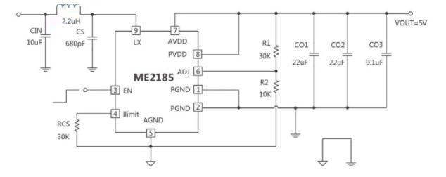 DC-DC芯片ME2185应用方案 DC-DC芯片ME2185应用方案