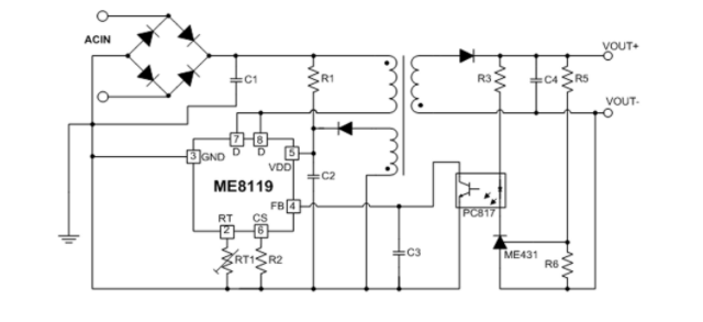 电源控制芯片ME8119应用方案分析 电源控制芯片ME8119应用方案分析