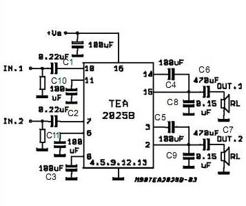 tea2025b功放电路图