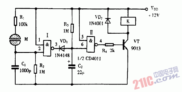 巧用cd4011作触摸延迟开关电路图