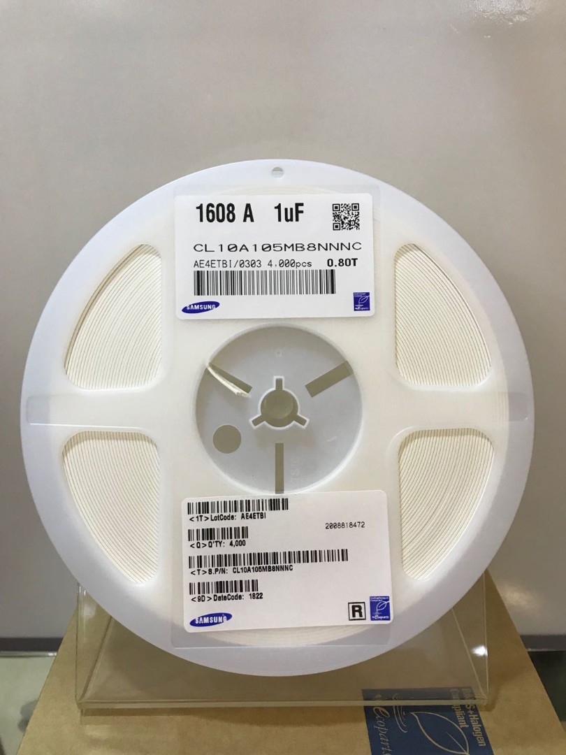 cl10a105mb8nnnc 封装:0603批号:2018  贴片电容  0603 105m 50v smd