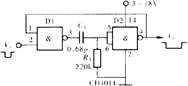 由门电路组成的单稳态触发器