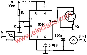 时基集成电路组成指针频率计电路图 www、elecfans、com
