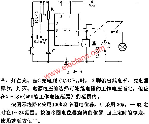 时基集成电路组成印相定时电路图 www、elecfans、com