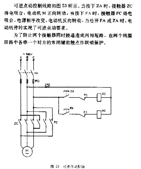 可逆點動電動機控制電路圖