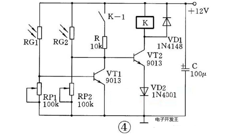 三极管组成的光控开关电路原理图_四款光控开关电路图