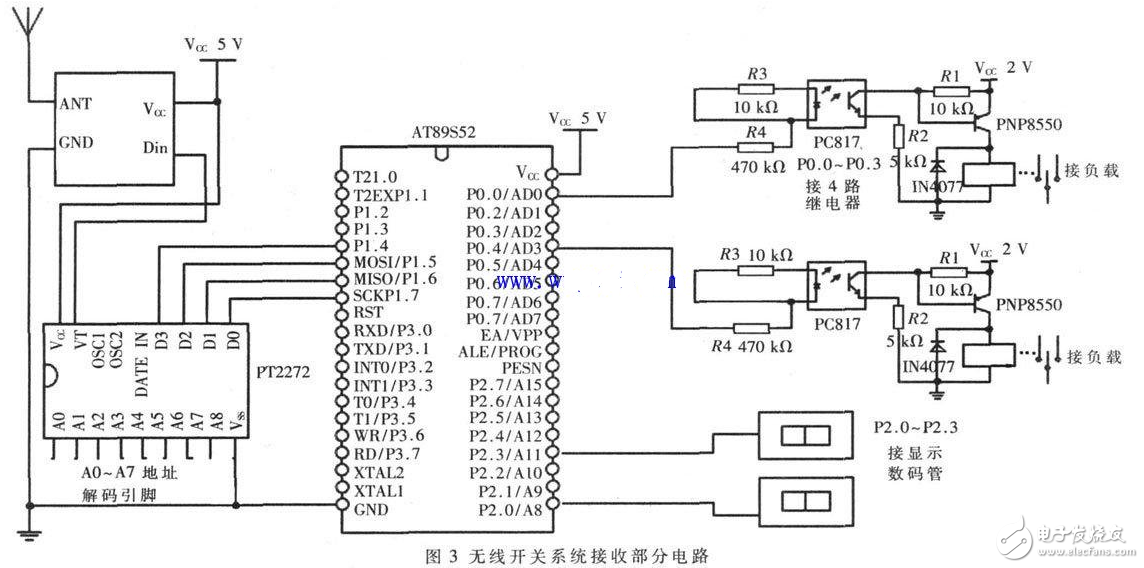继电器控制灯光电路图大全（无线发射系统电路/继电器/晶闸管）