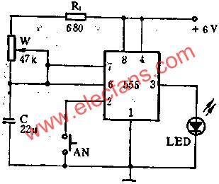 555电路组成60秒钟定时电路图 www、elecfans、com