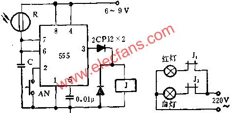 时基集成电路组成自动曝光定时线路图 www、elecfans、com
