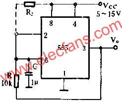 时基集成电路组成输出200MA的方波发生器电路图 www、elecfans、com