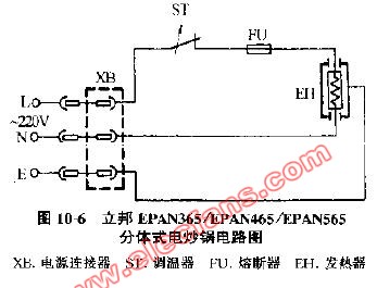 立邦牌分体式电炒锅电路图