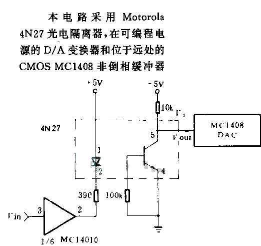 D/A从变换器的500v隔离电路 来源:http://www、elecfans、com