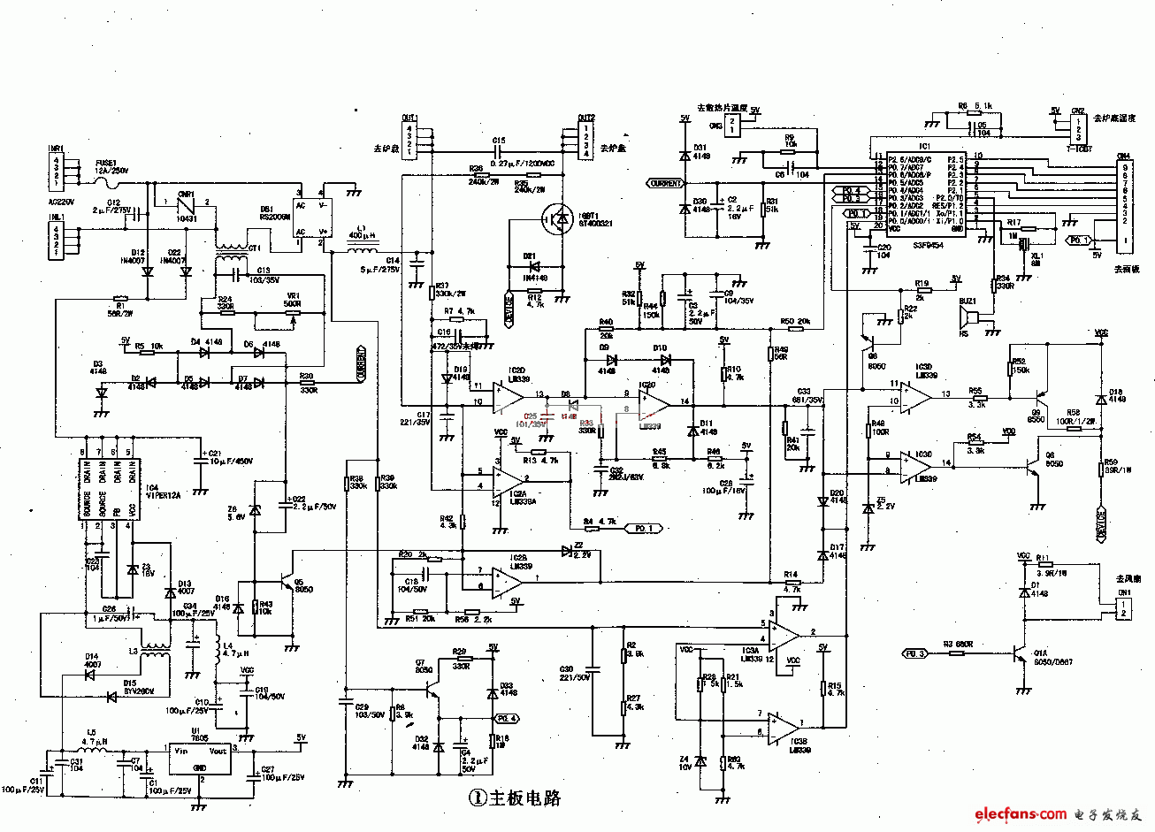 s3f9454构成的奔腾电磁炉电路