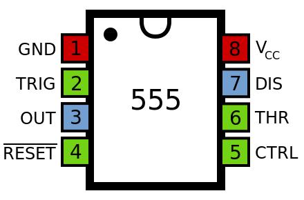 555定时器引脚图_555芯片引脚参数及功能
