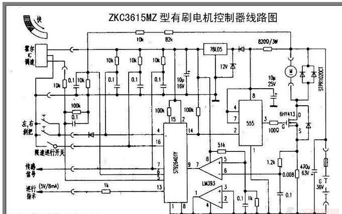 電動車控制器接線圖有哪些控制線分別有哪些功能