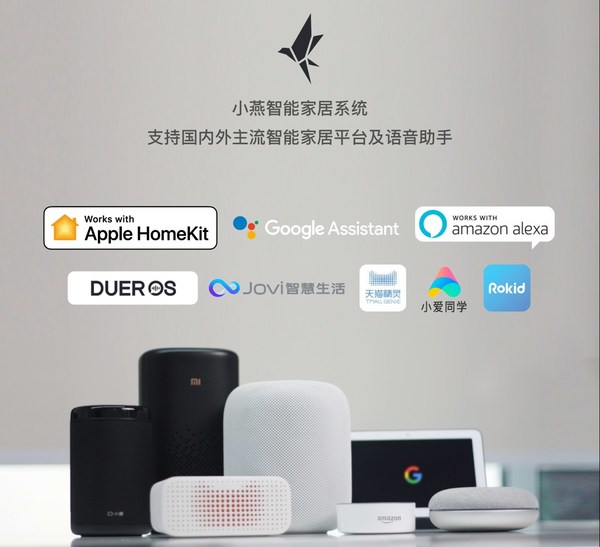 小燕智能产品支持国内外主流智能家居平台及智能语音控制，包括：Apple HomeKit、Google Home、Amazon Alexa、百度DuerOs、阿里云loT、OPPO HeyThings、vivo Jovi智慧生活等。
