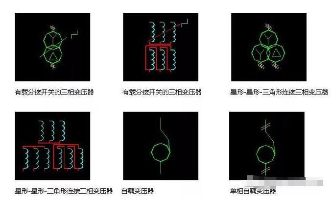 各种变压器的图形符号