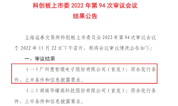 射频芯片厂慧智微科创板IPO成功过会